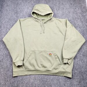 Ben Davis Hoodie Mens 2XL Green Pullover Fleece Kangaroo Pocket Work Sweatshirt